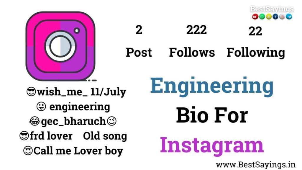 engineering bio for instagram